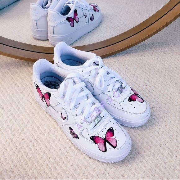 Air force 1 Custom pink butterflies - Picture 9 of 11